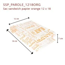 miniature Sac Sandwich Papier Orange