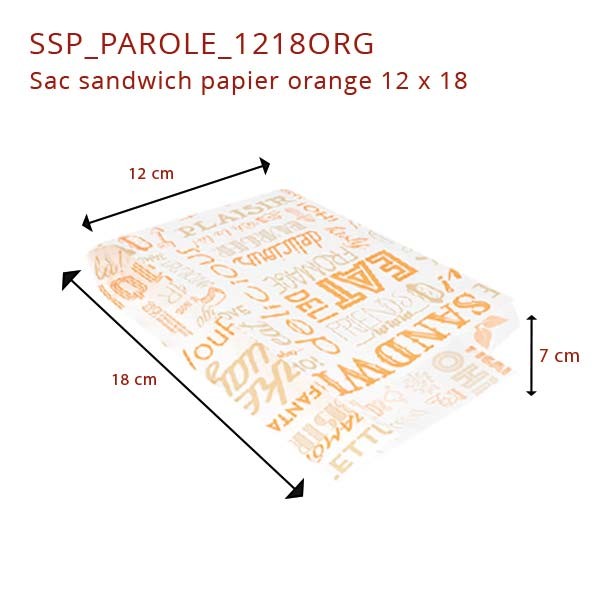 Sac Sandwich Papier Orange