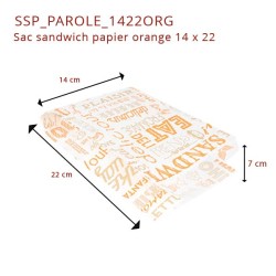 miniature Sac Sandwich Papier Orange