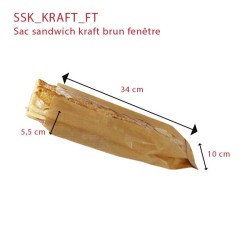 miniature Sac sandwich kraft brun fenêtre