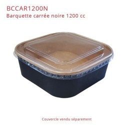 miniature Barquette alimentaire carton carrée kraft et noir