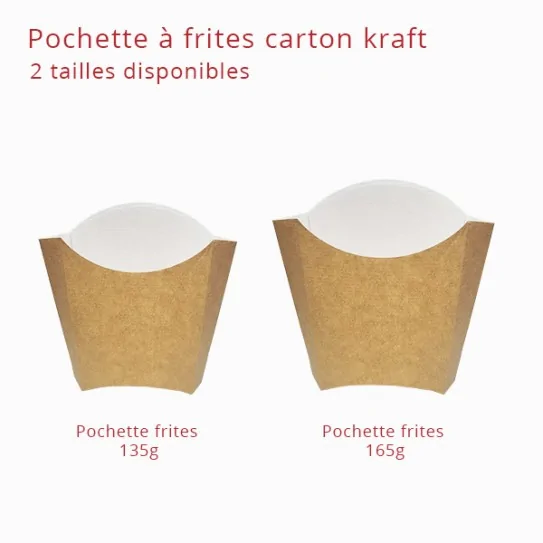 Pochette à frites carton kraft 2 tailles