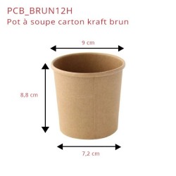 miniature Pot à Soupe Carton Kraft Brun