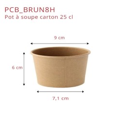 miniature Pot à Soupe Carton Kraft Brun