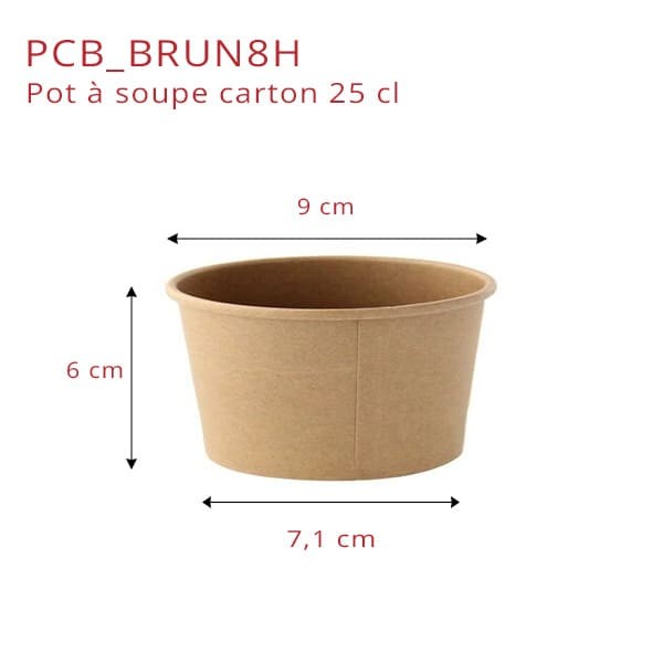 zoom Pot à Soupe Carton Kraft Brun