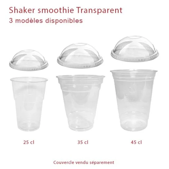 Shaker Smoothie Transparent tailles
