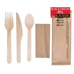 miniature Kit Couverts 4 en 1 bois