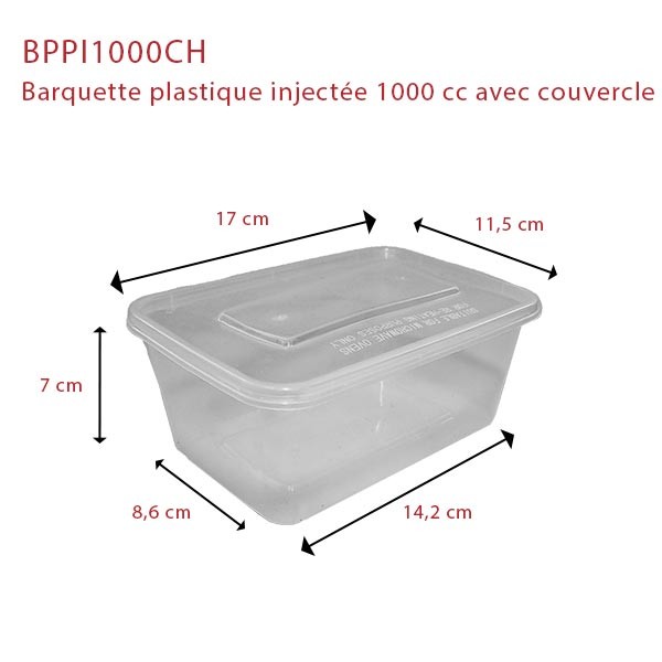 Petite Boîte en plastique plate 1 litre empilable Pas cher