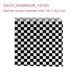 miniature Sachet papier ouvert damier noir