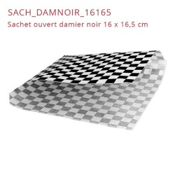 miniature Sachet papier ouvert damier noir