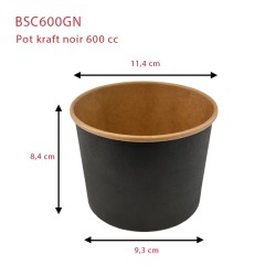 miniature Pot kraft noir