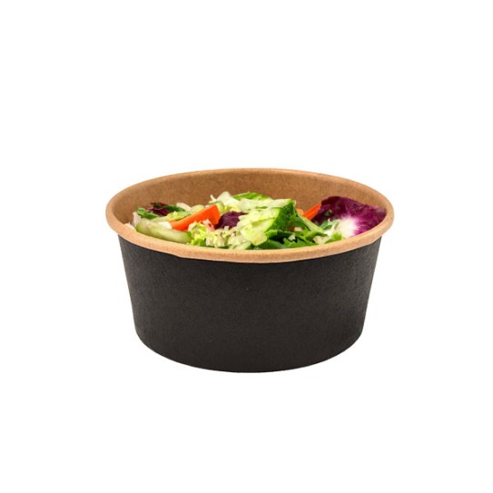 Pot kraft noir salade bol carton