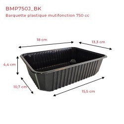 miniature Barquette Plastique Multifonction Noire