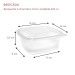 Barquette plastique micro-ondable à charnière 500 cc  dimensions