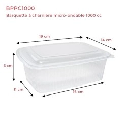miniature Barquette plastique micro-ondable à charnière