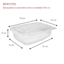 miniature Barquette plastique micro-ondable à charnière