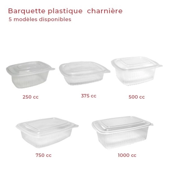Barquette plastique micro-ondable à charnière modeles