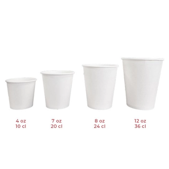Gobelet Carton blanc 4 tailles