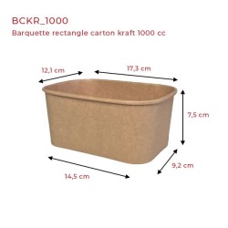 miniature Barquette rectangle carton kraft