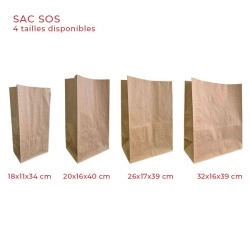 miniature Sac Kraft brun SOS