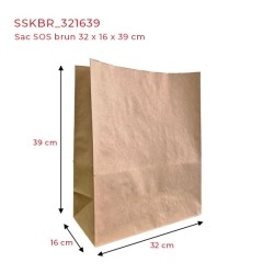 miniature Sac Kraft brun SOS