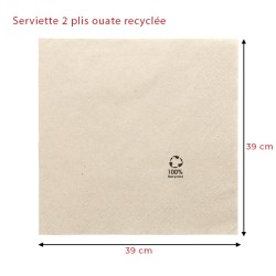 miniature Serviette 39x39 2 plis ouate recyclée