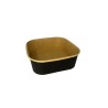 Barquette alimentaire carton carrée kraft et noir