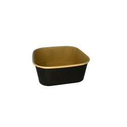 miniature Barquette alimentaire carton carrée kraft et noir