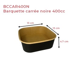 miniature Barquette alimentaire carton carrée kraft et noir