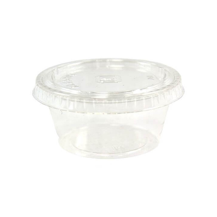 Pot à Sauce en Plastique 6 cl avec couvercle