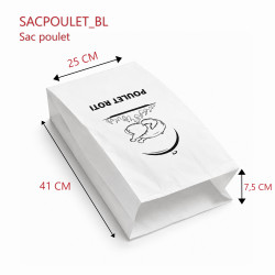 miniature Sac poulet papier blanc