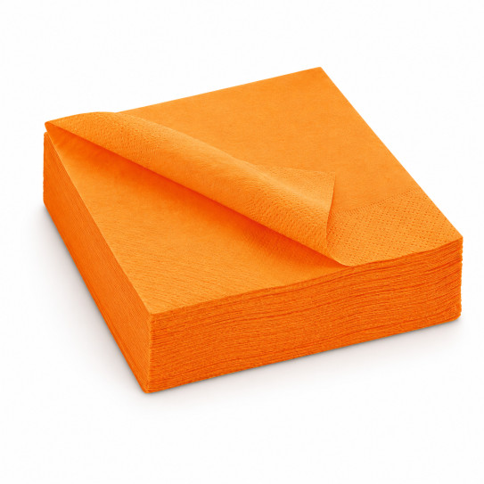 Serviette 2 plis 40x40 mandarine
