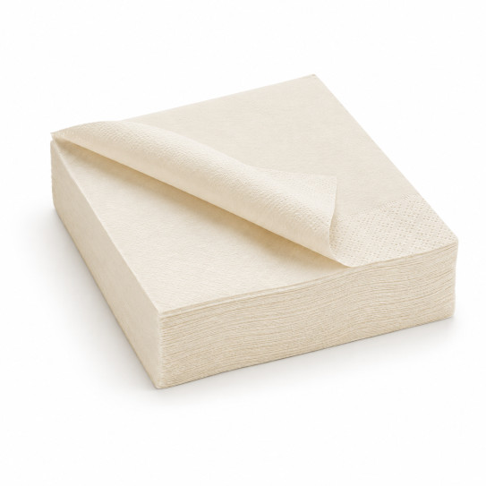 Serviette 2 plis 40x40 ivoire