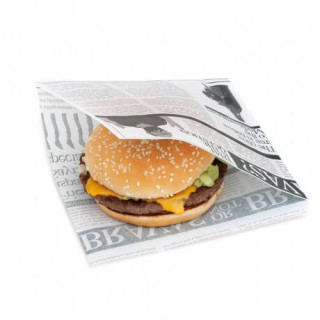 Sachet ingraissable ouvert burger Newspapers