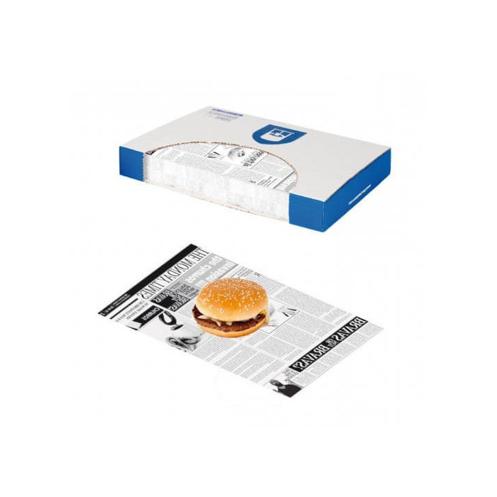 Papier ingraissable rectangle Newspaper hamburger