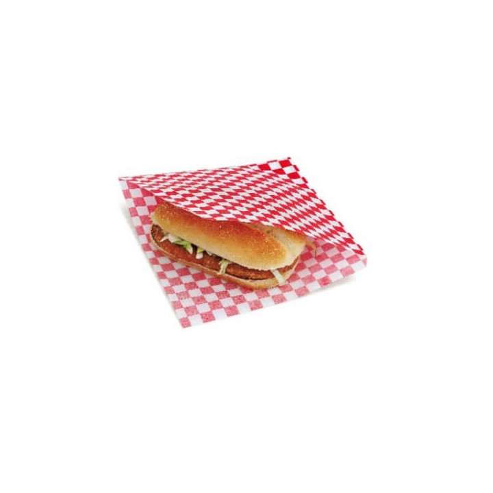 Papier ingraissable ouvert Damier Rouge