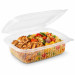 Barquette plastique micro-ondable à charnière ouvert