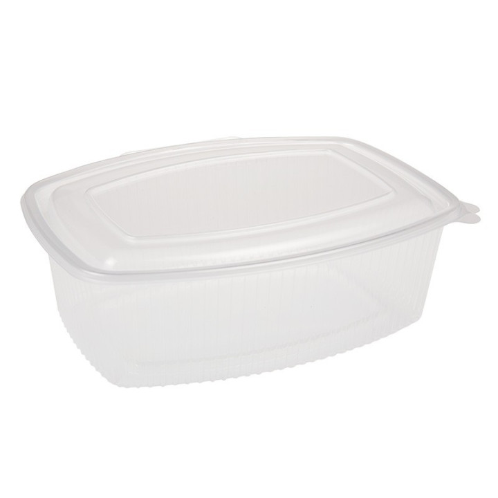 Barquette plastique micro-ondable à charnière vide