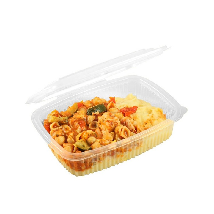 Barquette plastique micro-ondable à charnière