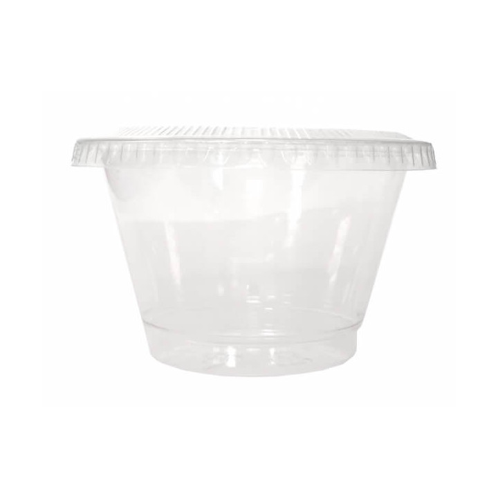 Pot à Dessert Plastique vide + couvercle plat
