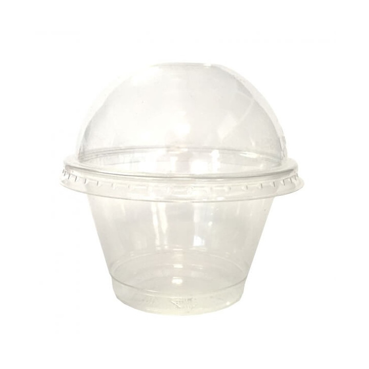 Pot à Dessert Plastique + couvercle dôme