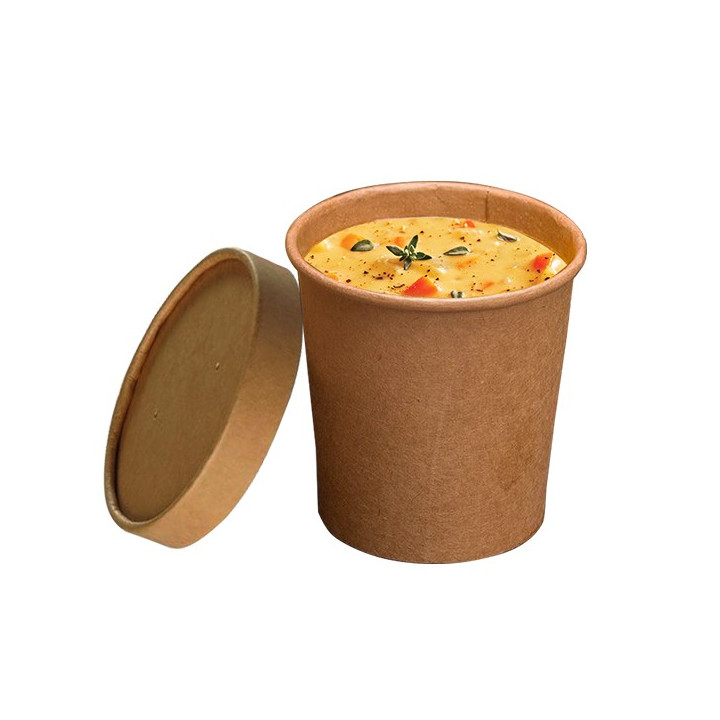 Pot à Soupe Carton Kraft Brun