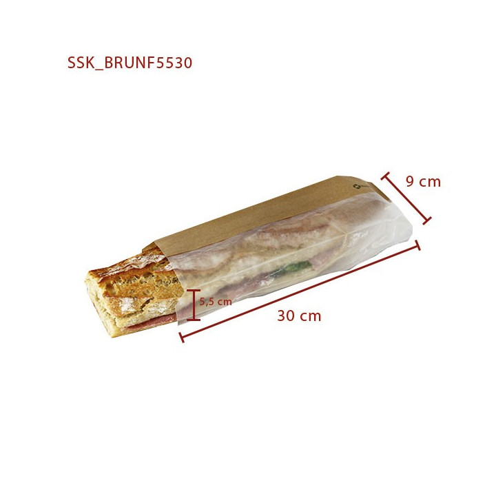 Sachet kraft fenêtre sandwich dimension 30 cm