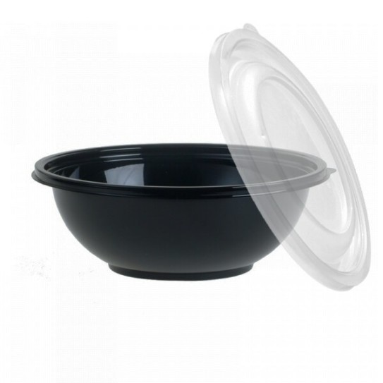 Bol plastique jetable noir micro-ondable - SML Food Plastic