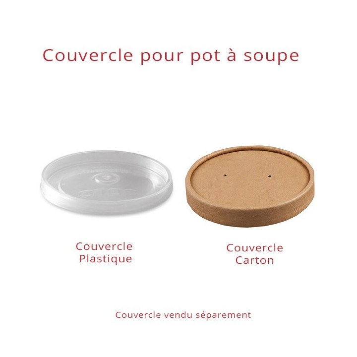 Couvercle pour pot à soupe (plastique et carton)