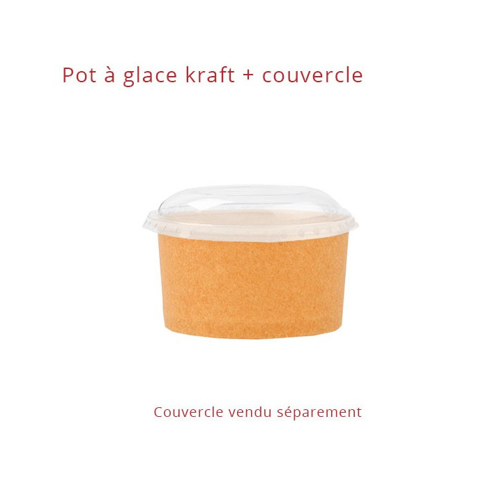 Pot à glace carton + couvercle