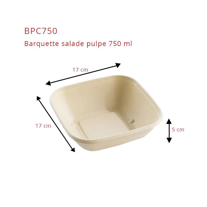 Barquette Salade Pulpe BPC750_S -dimension