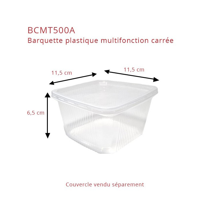 Barquette Plastique Multifonction carrée dimensions