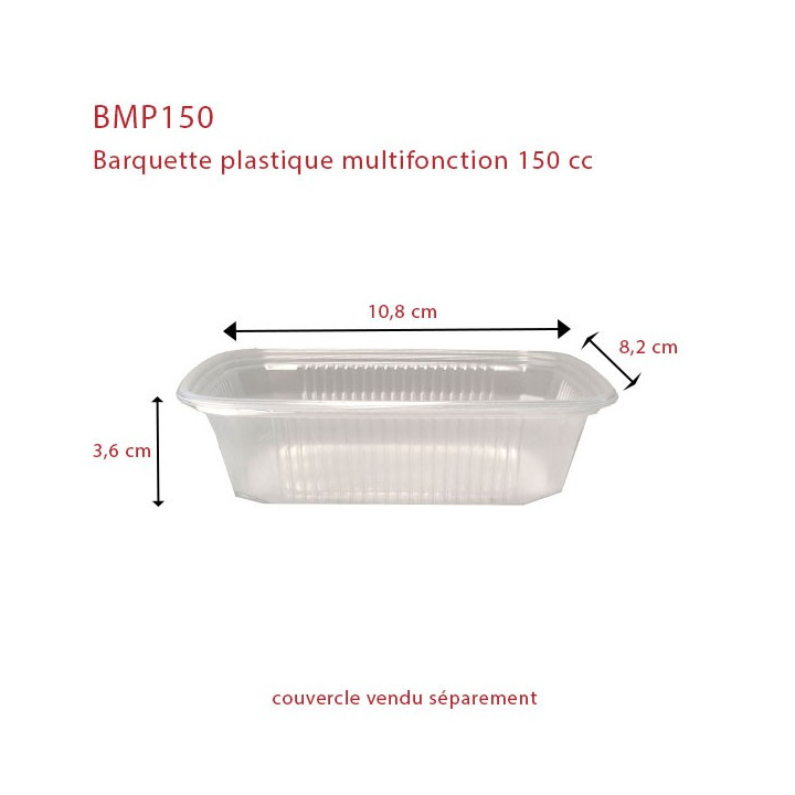 Barquette plastique Multifonction petit format 150 cc