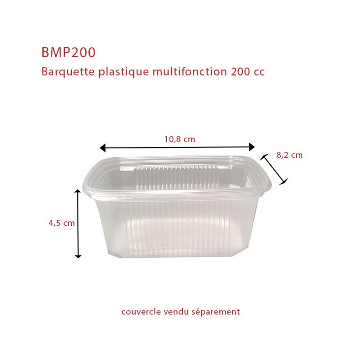 Barquette plastique Multifonction petit format 200 cc